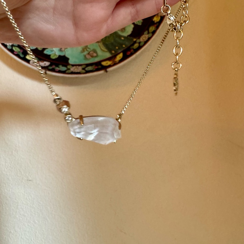 Kendra Scott Gold Necklace with Iridescent Pendant